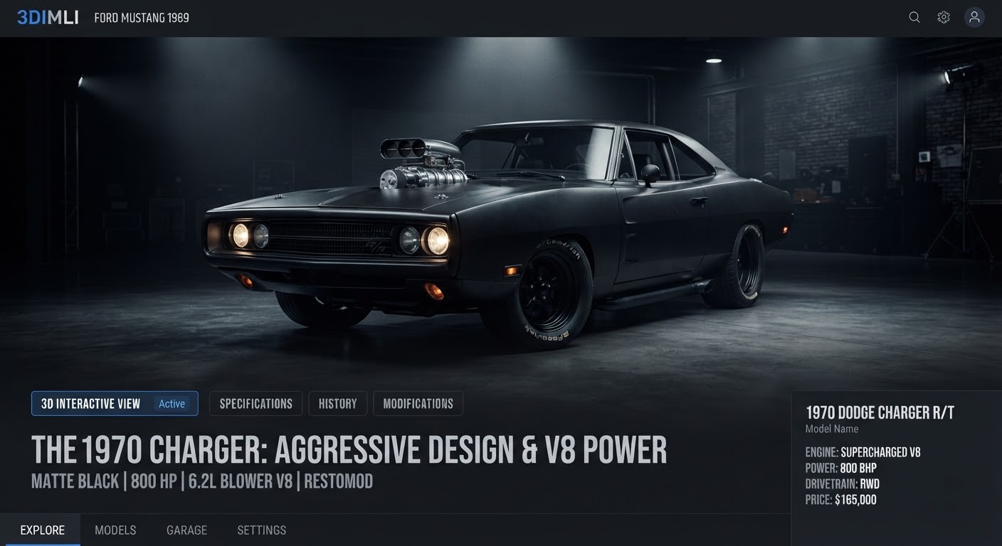 1970 Dodge Charger R/T Blown Restomod 3D Model thumb image